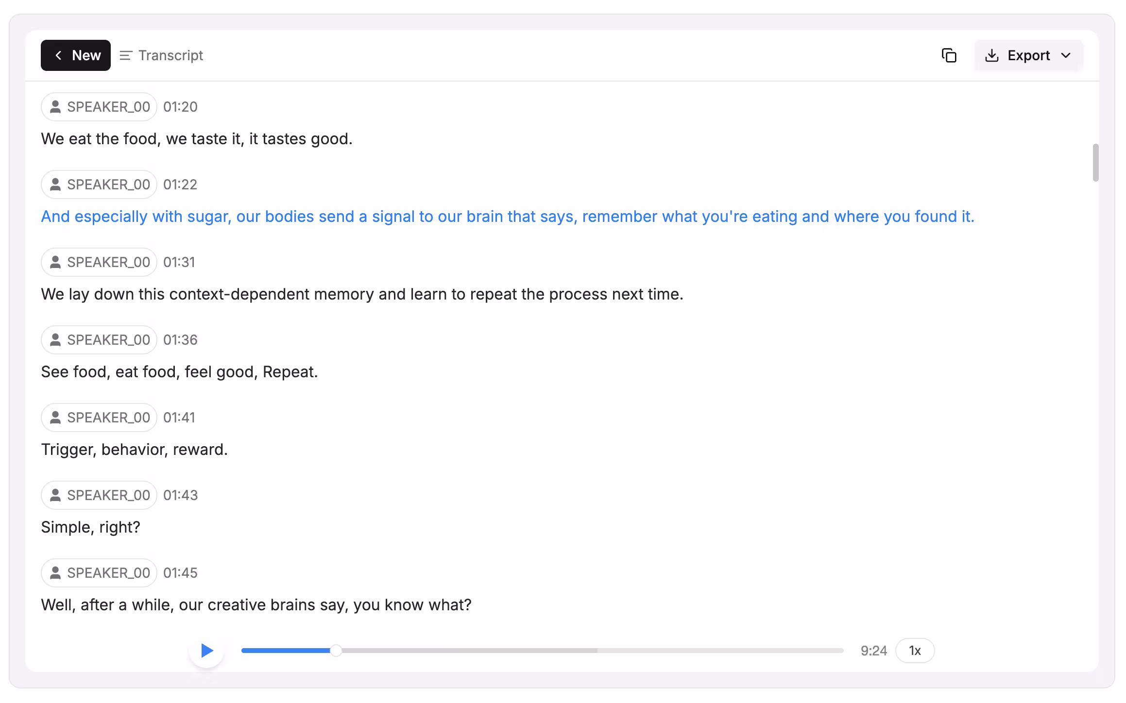 Transcribe demo with Unoscribe